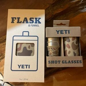 6ps YETI CAMO Flask & SHOT GLASSES & CARRYING CASE-limited release/SOLD OUT